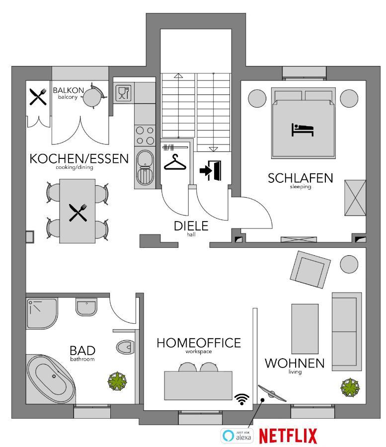 Secret Hideaways Boho Artstudio Mit Smarthome Nahe City L Messe L Hbf Duisburg Eksteriør billede